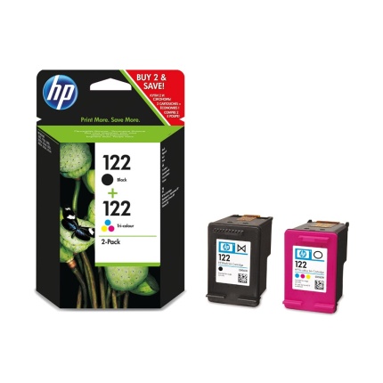 HP 122 pack de 2 cartouches d'encre noir/trois couleurs authentiques