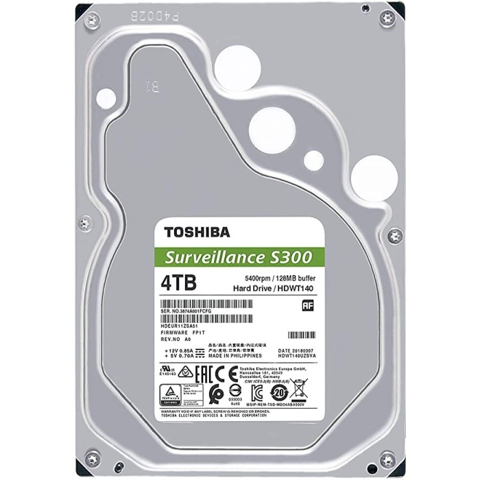 DISQUE DUR DE SURVEILLANCE TOSHIBA S300 SATA 3.5” 4TO