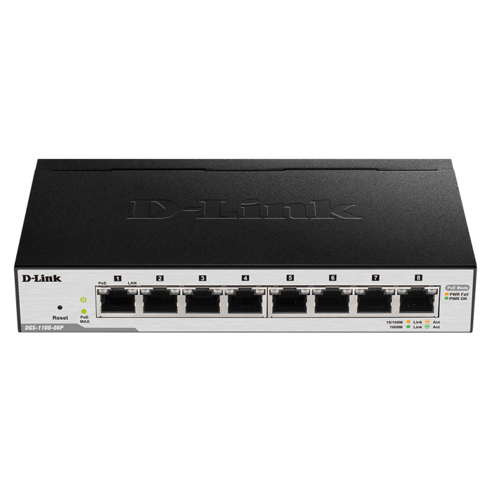 SWITCH DLINK PoE EasySmart GIGABITS 8 PORTS 10/100/1000Mbps