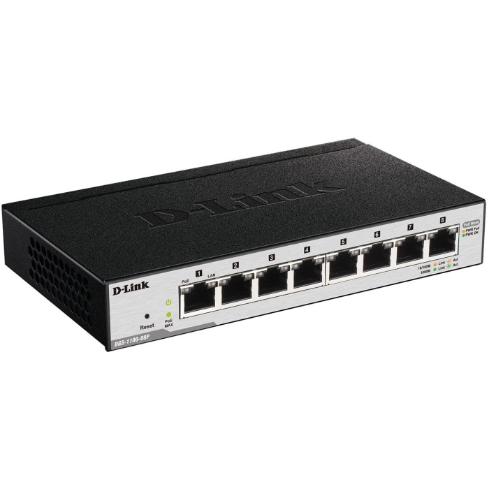 SWITCH DLINK PoE EasySmart GIGABITS 8 PORTS 10/100/1000Mbps