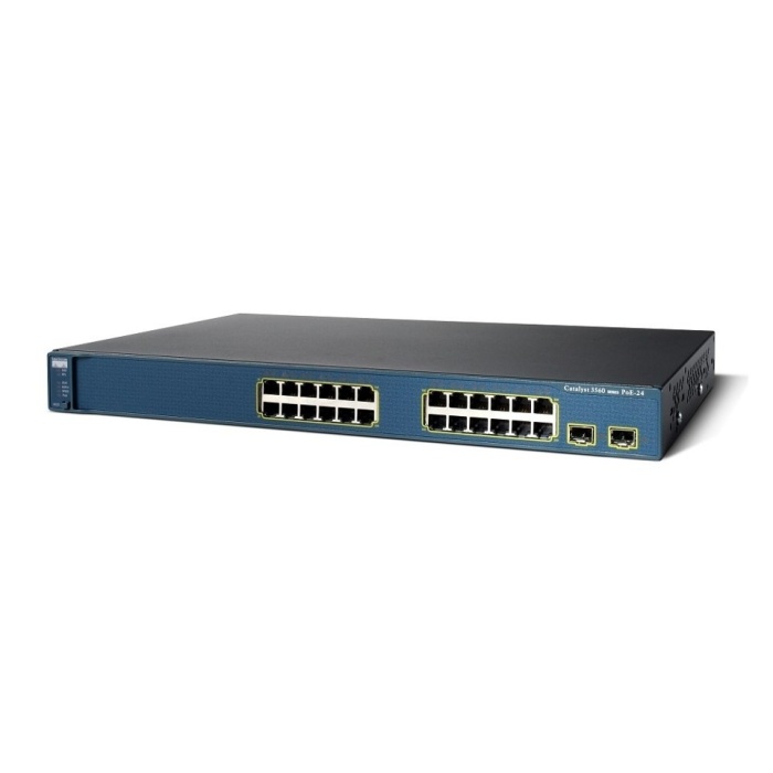 SWITCH CISCO Catalyst 3560 24 10/100 PoE + 2 SFP + IPB Image (WS-C3560-24PS-S)