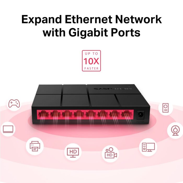 Switch MERCUSYS 8 ports 10/100/1000 Mbps (MS108G)