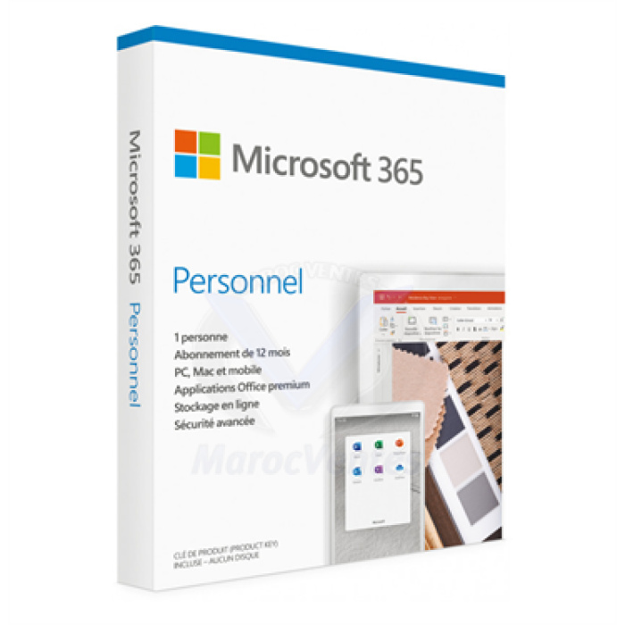 Microsoft 365 Personal Français - 1 an / 1 PC (QQ2-01735)