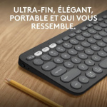 LOGITECH - Clavier sans fil - Pebble Keys 2 K380s - Bluetooth - Bouton Easy-Switch - Graphite - (920-011803)