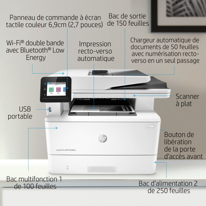 IMPRIMANTE MONOCHROME MUTLIFONCTION LASERJET HP PRO M428fdw (W1A30A) – Image 18
