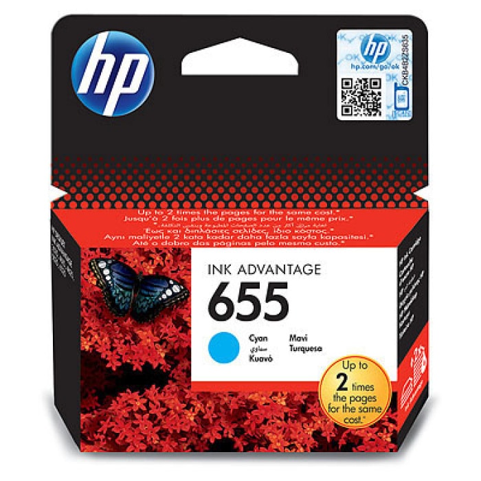 HP 655 Cyan - Cartouche d'encre HP d'origine (CZ110AE) – Image 1