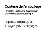 Cartouche d'encre HP 953XL - Cyan (F6U16AE) – Image 3