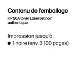 HP 26A Noir - Toner HP LaserJet d'origine (CF226A) – Image 3