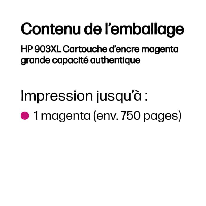 HP 903XL Magenta - Cartouche d'encre grande capacité HP d'origine (T6M07AE) – Image 4