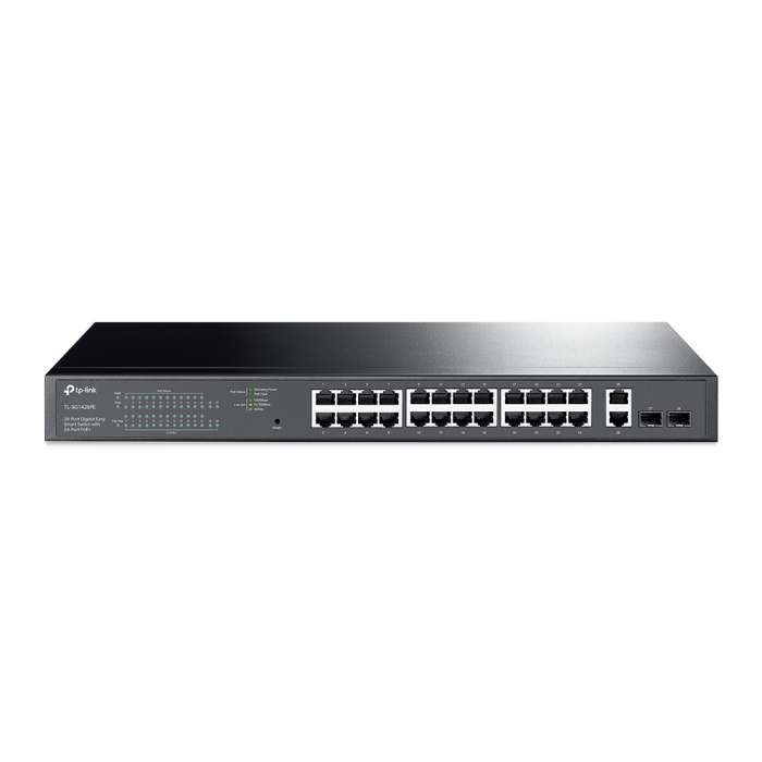 TP-LINK SWITCH 28-Port Gigabit Easy Smart Switch with 24-Port PoE+ (TL-SG1428PE) – Image 1