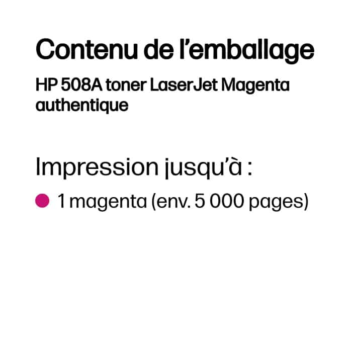 Toner HP 508A LaserJet authentique - Magenta (CF363A) – Image 4