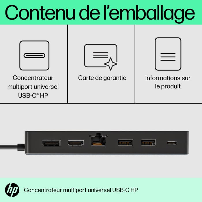 Concentrateur multiport USB-C universel HP (50H98AA) – Image 4