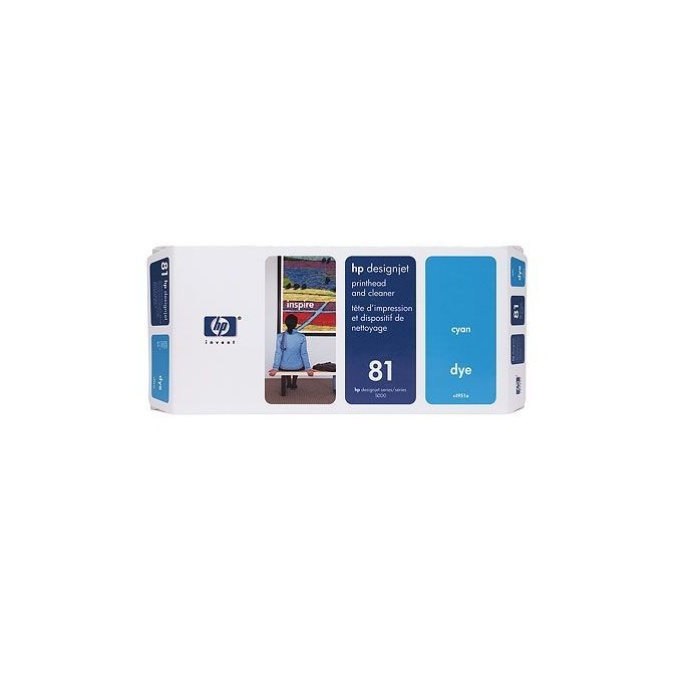 Cartouche d’Encre Cyan HP 81 – 680 ml (C4951A) pour Traceurs Design Jet – Image 1