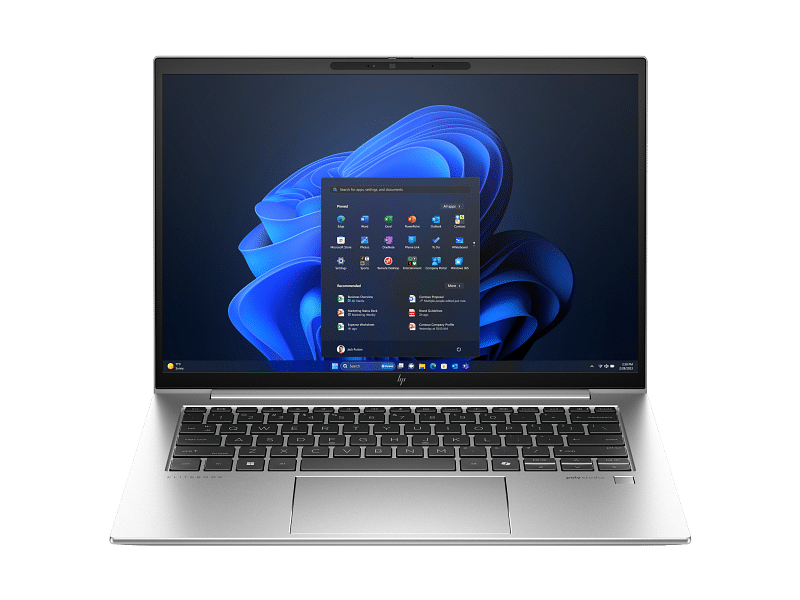 HP_EliteBook_840_G11_14Inch_NaturalSilver_NT_IRcam_FPR_CoreSet_Win11_WhiteBG_FrontOpen_M1546875 Ordinateur Portable HP Elite Book 840 G11ULTRA 5 (A36ZPET) – Image 1