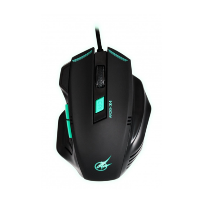 PORTDESIGN SOURIS GAMING AROKH X-1 6 BUTTONS 2400 DPI - GN – Image 1