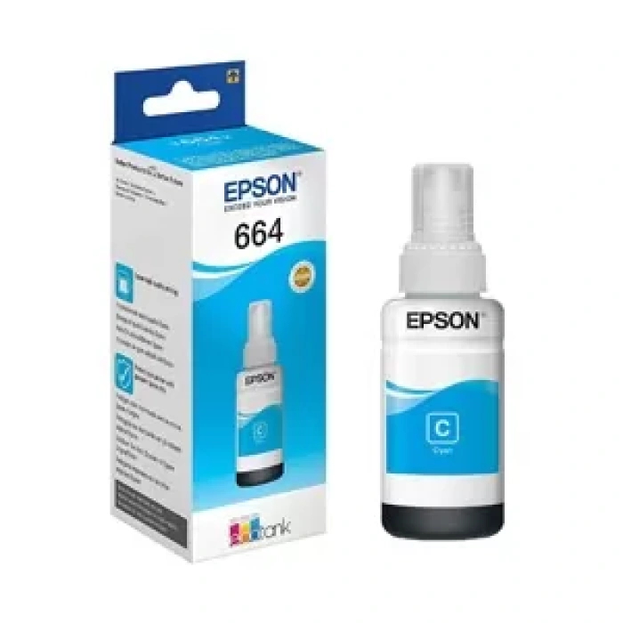 Epson 664 C (T6642) Cyan - Bouteille d'encre Epson d'origine (C13T66424A) – Image 1