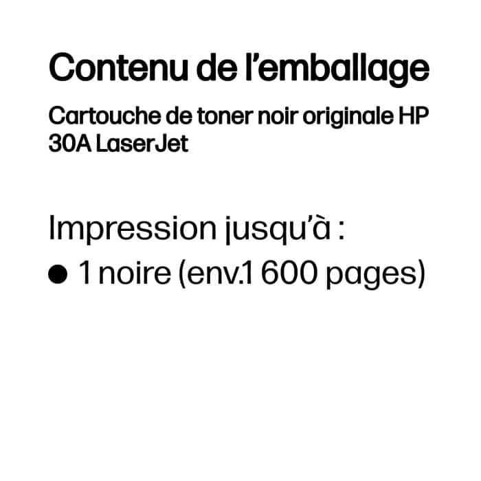 HP 30A Noir - Toner HP LaserJet d'origine (CF230A) – Image 3