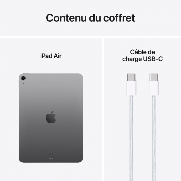 iPad Air 11″ Wi Fi + Cellular – 128 Go, Gris sidéral (MCFV4QA/A) – Image 2