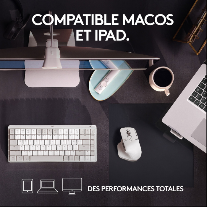 Logitech MX Master 3S for Mac – Souris Sans Fil Bluetooth – Gris Pâle (910-006572) – Image 2