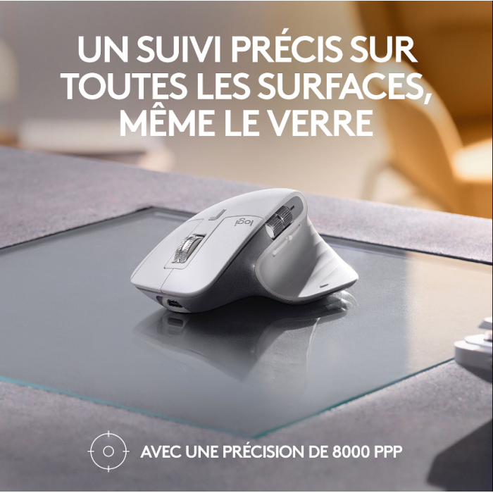 Logitech MX Master 3S for Mac – Souris Sans Fil Bluetooth – Gris Pâle (910-006572) – Image 3