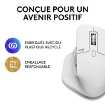 Logitech MX Master 3S for Mac – Souris Sans Fil Bluetooth – Gris Pâle (910-006572) – Image 5