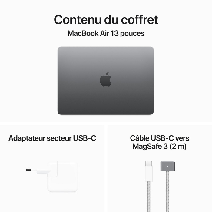 Apple MacBook Air M3 13 pouces (2024) Gris sidéral 16 Go/256 Go (MC8G4FN/A) – Image 4
