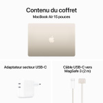 Apple MacBook Air M3 15 pouces (2024) Lumière stellaire 16 Go/256 Go (MC9F4FN/A) – Image 4