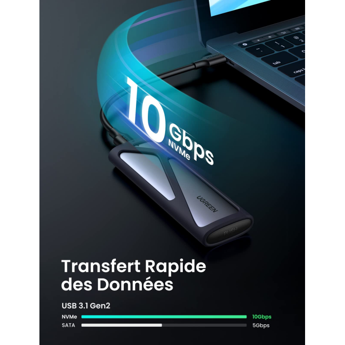 Boitier disque dur SSD externe Ugreen Nvme M2 (10902) – Image 3