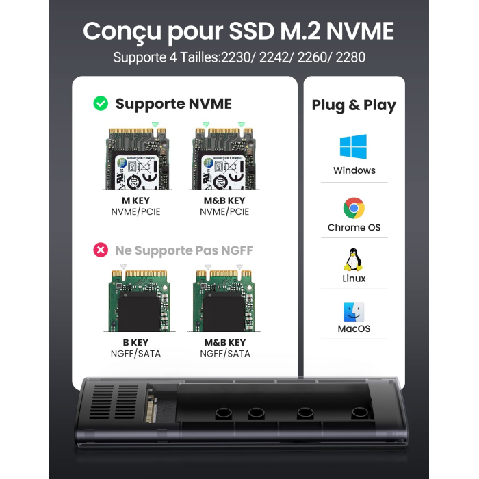 Boitier disque dur SSD externe Ugreen Nvme M2 (10902) – Image 5