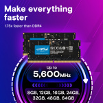 Mémoire RAM Crucial 16 Go DDR5 5600 MHz SO-DIMM (CT16G56C46S5) – Image 3