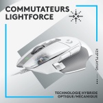 Souris Gaming Logitech G502 X avec fils- Blanche (910-006147) – Image 4