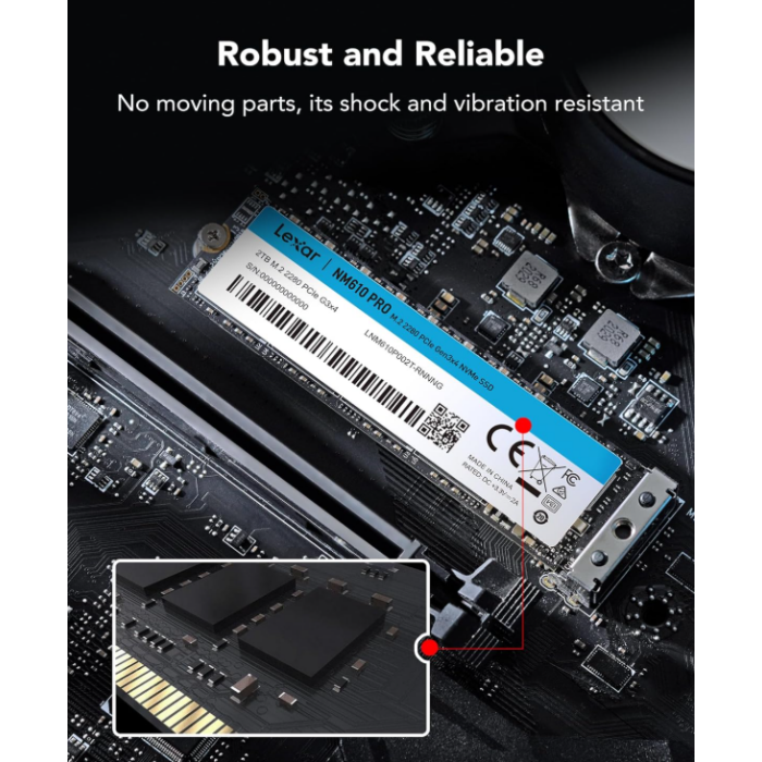 Disque dur interne SSD LEXAR 1TB NM610 PRO M.2 2280 PCIe Gen3x4 NVMe (LNM610P001T-RNNNG) – Image 6