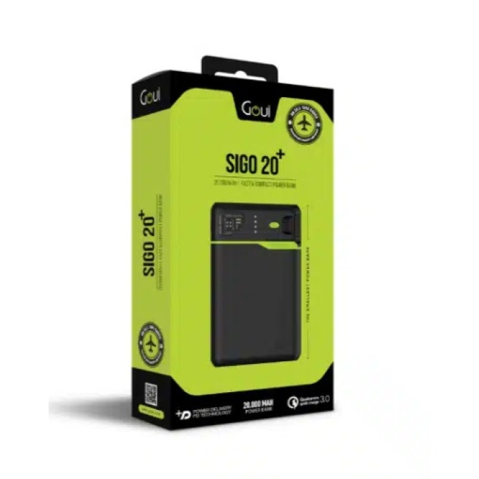 Goui Sigo Plus Power Bank 20 000 mAh – 20 W (Référence G-PB20P-K) – Image 6