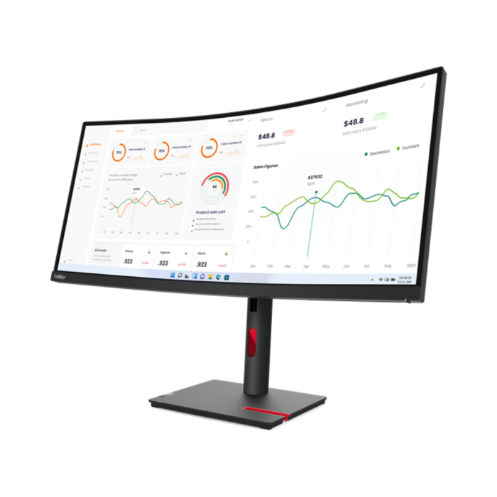 Moniteur Écran Lenovo ThinkVision T34W-30 34 ULTRAWIDE QHD CURVED (63D4GAT1EU) – Image 4