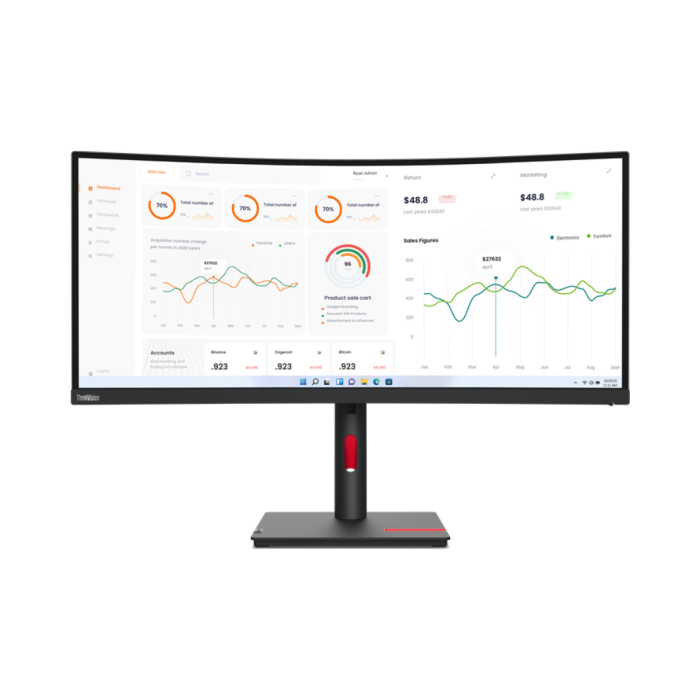 Moniteur Écran Lenovo ThinkVision T34W-30 34 ULTRAWIDE QHD CURVED (63D4GAT1EU) – Image 1