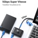 UGREEN Hub USB 3.0 vers 4 Ports USB 5Gbps (20291) – Image 2