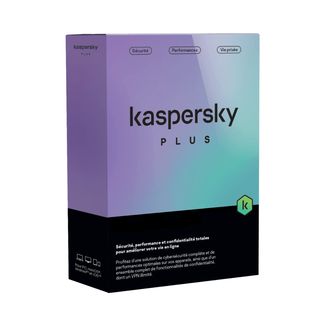 KL10428BKFS-25FFP_MA KASPERSKY PLUS Antivirus 10 Postes / 1 an (KL10428BKFS-25FFP_MA) – Image 1