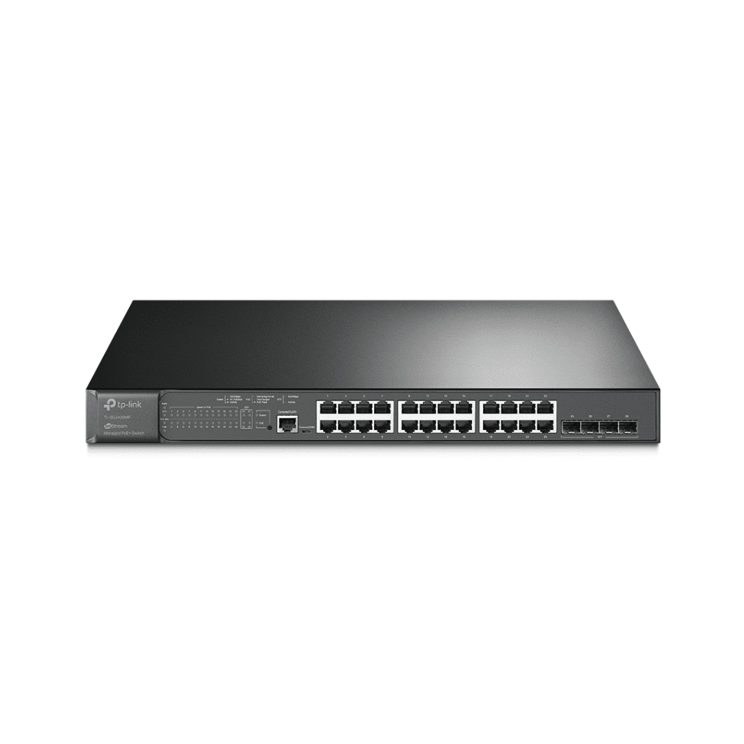 SG3428MP TP-Link TL-SG3428MP Switch JetStream administrable 28 ports Gigabit L2 avec 24 ports PoE+ (SG3428MP) – Image 1