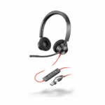 Micro-casque Poly Blackwire 3320 stéréo USB-C certifié Microsoft Teams + adaptateur USB-C/A (8X220AA)