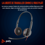Micro-casque Poly Blackwire 3220 stéréo USB-C + adaptateur USB-C/A (8X228AA) – Image 4