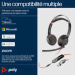Micro-casque Poly Blackwire 5220 stéréo USB-C + connexion 3,5 mm + adaptateur USB-C/A (8X231AA) – Image 3